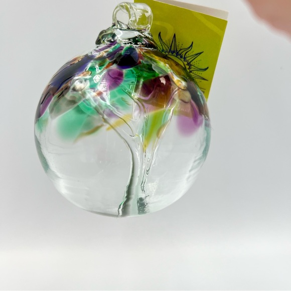 Kitras Art Glass Tree Ornament Hand Blown Hanging Ball Globe Sphere 3” Decor - Picture 7 of 12